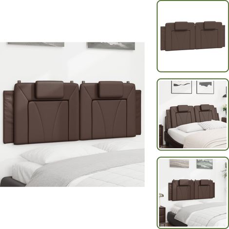vidaXL Cabecero de cama acolchado Viana cuero sintético marrón 120 cm (1/5)