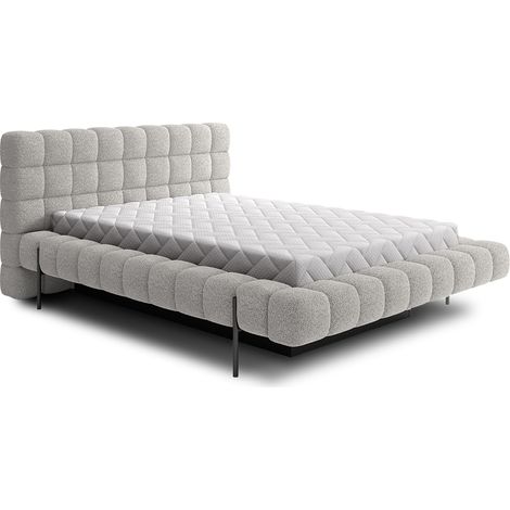 Letto con contenitore con base Ezio grigio 180x200