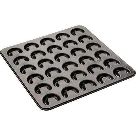 Zenker Teglia da forno piccola Sparkling Christmas, 30 pezzi, con rivestimento antiaderente in teflon per cuocere semplicemente, forma di alta qualità per cipferl fatti in casa (colore: nero) (1/5)