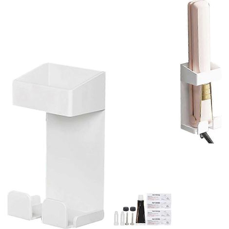 Support mural en acier inoxydable pour outils de coiffure, étagère pour fer à friser, étagère de salle de bain, 26-27 pouces. (1/5)