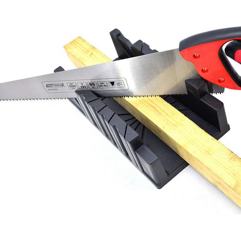 Caja de corte Awtools 2.0"/4 ángulos, ideal para cortes precisos en madera, diseño robusto, fácil de usar, perfecta para proyectos de bricolaje, jardinería y carpintería.