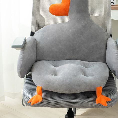 Vollständig gänseförmiges Kissen, grau, 80x40 cm, für Bürostuhl, Klassenzimmer oder Zuhause, bequem und modern. (1/3)