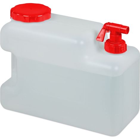 Tanica d'acqua trasportabile con rubinetto 37 x 20 x 37 cm ermetica leggera stile esterno in HDPE bianco 130008813