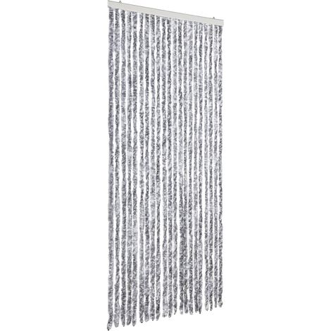 Moustiquaire,Rideau anti-moustique Blanc et gris 90x220 cm Chenille CFW77730 (1/5)