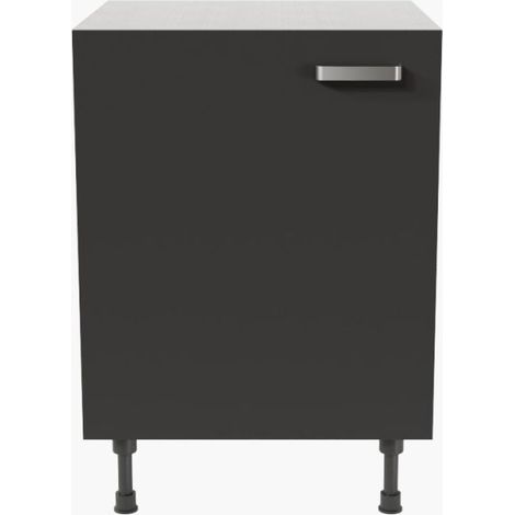 Meuble de cuisine bas - 60 cm - Noir (1/4)