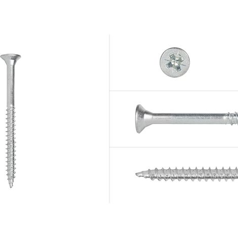 Spanplattenschrauben Verzinkt 6 x 60 mm Pozidrive Teilgewinde -
