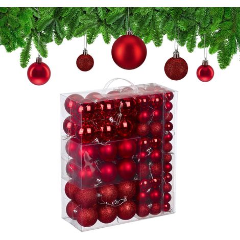 Juego de bolas navideñas decorativas de plástico para árbol de Navidad (138 piezas) (1/5)