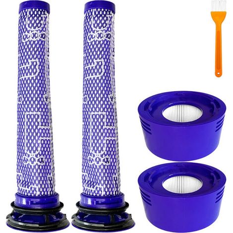 Filtre HEPA H12 pour aspirateur Dyson V7 V8 – 2 préfiltres et brosse de nettoyage – Compatible avec modèles Animal, Absolute et Fluffy (1/5)