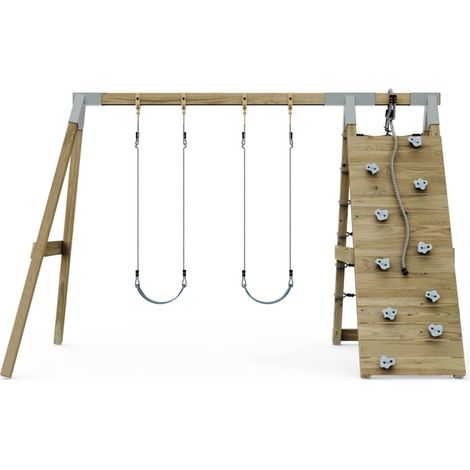Premium Double Swing with Up and Over Wall - Flex and Baby Dusky Pink
