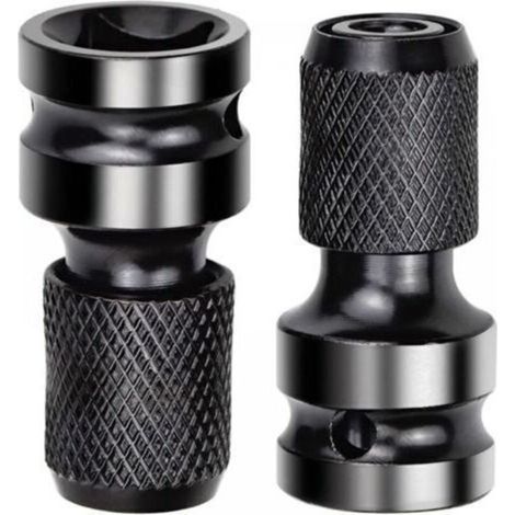 2pcs Adaptateur de douille 1/2" carré à 1/4" Adaptateur de clé à chocs Adaptateur à dégagement rapide pour cliquets à percussion et porte-embouts de tournevis (1/5)