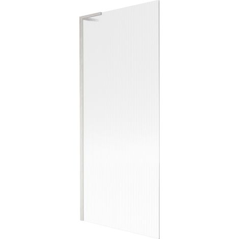 Mexen Next L Badewannenabtrennung 1-flügelig 80 x 150 cm, Streifen, gebürstetes Nickel - 895-080-000-03-09-97 (1/5)