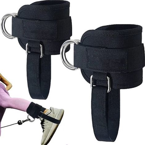 2x Cinghie per caviglia, con pulegge, cinghie per caviglia, cinghia per caviglia fitness, cinghie di sollevamento, cinturino per caviglia, passanti per i piedi, cinghie sportive per le gambe, cavo di (1/5)