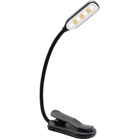 Lampe de bureau à pince rechargeable par USB - Noir Lampe de bureau à pince pour livres 7LED Lampe de lecture pour étudiants Lampe de protection des yeux LED Lampe de lecture à pince (1/4)