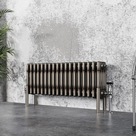 Traditional Cast Iron Style Radiator Raw Metal Central Heating 4 Column 300x830mm