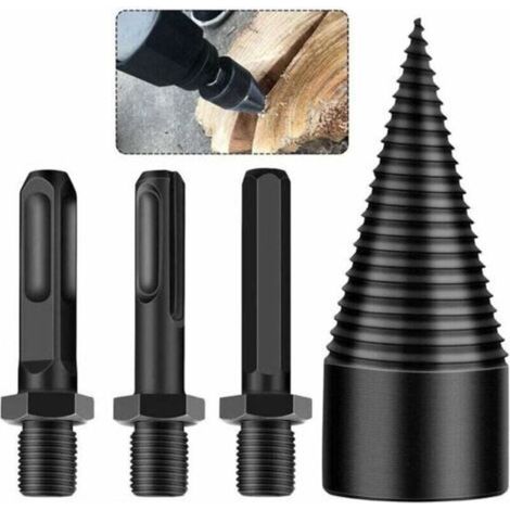 Fendeuse de bûches, foret conique de 42 mm, foret pour fendre le bois, outil de coupe du bois avec queue hexagonale, queue carrée, queue ronde