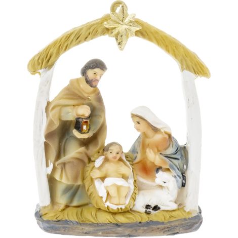 Presepe decorativo natalizio per bambini da appendere, altezza 7,2 cm (1/3)