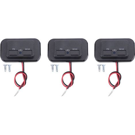 3-fach USB+PD-Autoladegerät 12V/24V Stecker USB-Ladeverteiler Netzteil für Motorrad, Wohnmobil, LKW, ATV, Boot, Auto, Wohnmobil