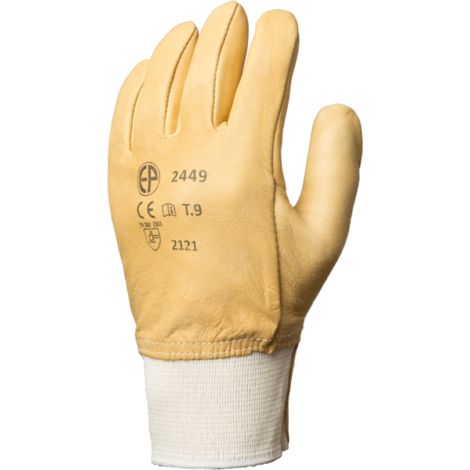 Gants de manutention hydrofuge avec boutonnière et excellente dextérité EUROSTRONG Coverguard (Lot de 10) Jaune 11. (1/2)
