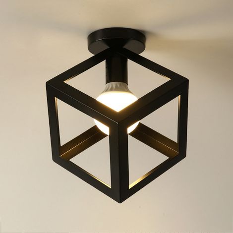 Plafonnier industriel en métal, lustre noir rétro, éclairage d'allée créatif, lustre de plafond moderne pour salon, chambre, café, bar, restaurant (1/5)