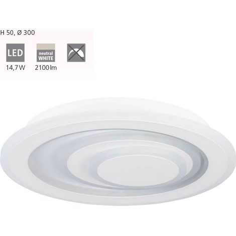 Plafonnier palagiano 1 acier LED blanc 14,7W 4000K H: 5cm Ø30cm (1/3)