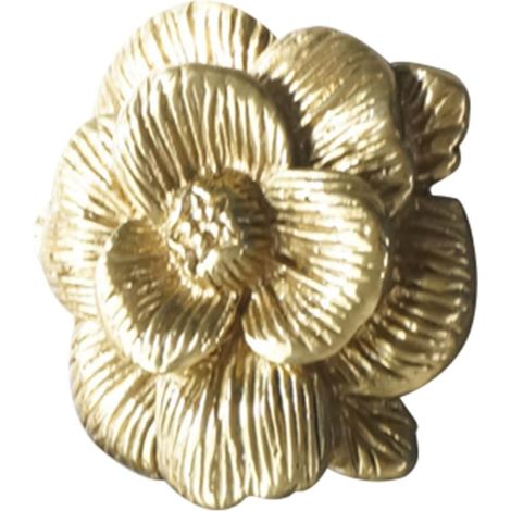 Poignée de Meuble en Cuivre Forme Fleur Or, Facile à Installer, pour Porte de Meuble et Tiroir, Style Chic et Décoratif pour Porte de Mobilier (1/5)