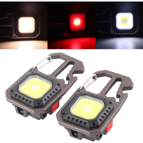 Lot de 2 mini lampes porte-clés USB W5138, lampes de travail COB haute luminosité, lampes de camping portables multifonctionnelles, lampes de secours (1/5)