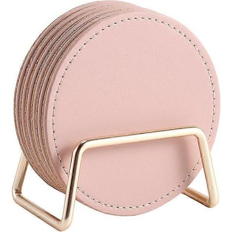 Sous-verre isolant en cuir et liège pour bol, dessous de verre, dessous de tasse avec support (2 ensembles) (1/5)