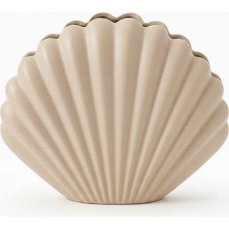 Vaso decorativo a forma di conchiglia, beige, stile elegante