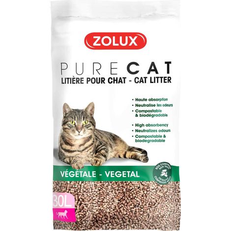 Litière végétale naturelle Purecat 30 litres