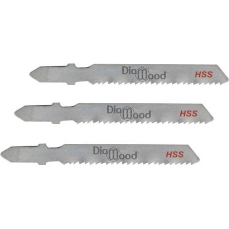 3 Lames Scie Sauteuse Universelle HSS Lu. 50 x 1,2 mm TPI - Fraisée Avoyée - Pour Coupe de Métal Fin - Diamwood