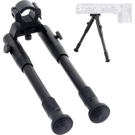 Lauwexe – Bipied rétractable ajustable 8 à 10 pouces – Aluminium noir anodisé – Jambes télescopiques de 21 à 25 cm – Installation rapide