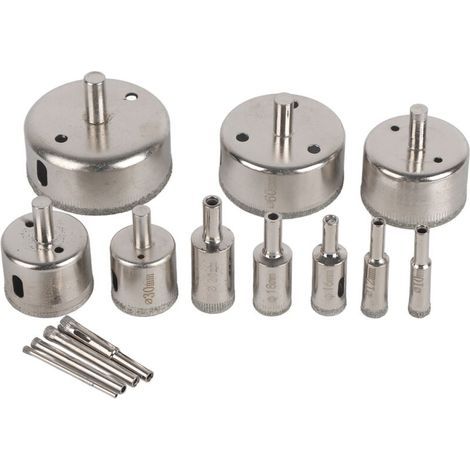 14 pièces/ensemble 3-70mm diamant enduit scie cloche foret coupe pour carreaux de marbre de verre (1/5)