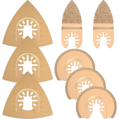 8PCS Lame de Scie Oscillante Universelle en Carbure Accessoires pour Outils Oscillants Multifonction Lame Scie Oscillante Beton pour les en Plastique Carrelage Marbre Ciment (1/5)