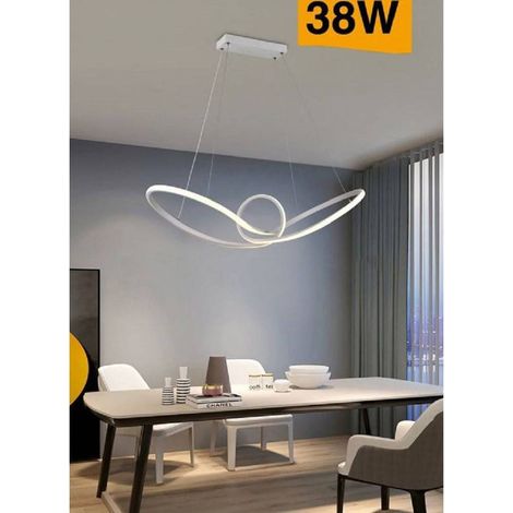 TRADE SHOP - Lampadario Led Moderno Intrecciato Sospensione 38 W Luce 6500k 3000k 4000k A07-b - -Bianco Caldo      -