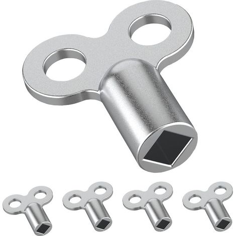 Jeu de 5 clés de purge pour radiateurs – Aluminium résistant – Filetage plomberie – Conception pratique pour ventilation facile (1/5)