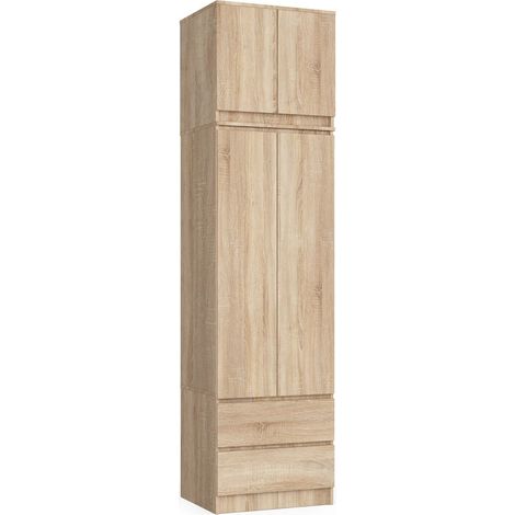 Armario AKORD S60 con altillo Roble Sonoma 60 cm 2 puertas 2 cajones 3 estantes 60x51x234 cm