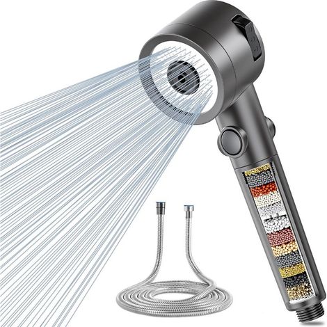 Pommeau de Douche avec Tuyau 1.5M, Pommeau Douche Anti Calcaire 3 Couches de Filtration Ionique (1/5)