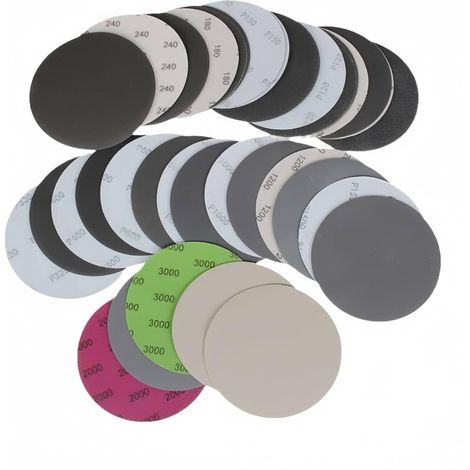 Papier Abrasif 125mm 50 Pièces Papier de Verre 100 240 320 400 600 800 1000 1500 2000 3000 Feuille Abrasive Set Ponceuse Excentrique Papier Qbrasif pour Métal Bois Peinture Auto (1/5)