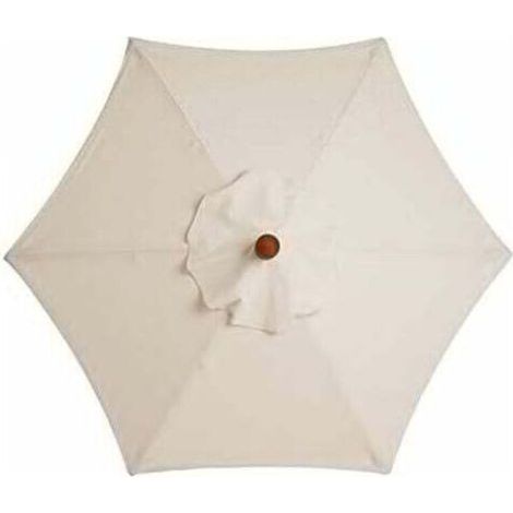Garden FutureHousse de Rechange pour Parasol à 6 Baleines - 3 m - Imperméable - Anti-Ultraviolet - Blanc (1/5)