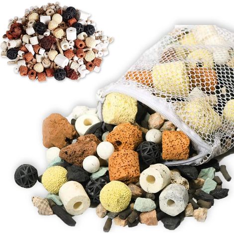 Materiale filtrante per acquario 500g 12 in 1 Accessori per filtro per acquario Materiale filtrante biologico in ceramica per acquario (1/5)