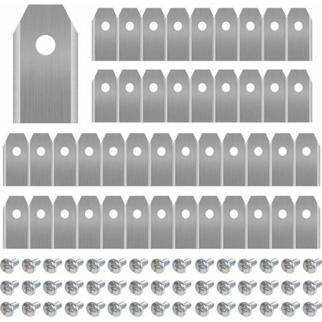 Laoa – Lame de tondeuse en acier inoxydable 45 pièces – Trou unique avec vis – Compatible Husqvarna, Automower, Yardforce, Gardena – 35 x 18 x 0,75 mm