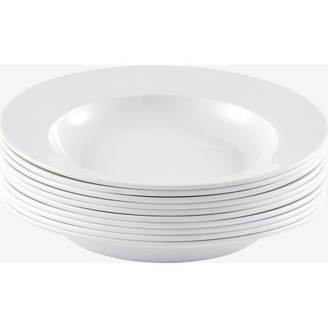 Assiettes - lot de 10 - blanc - Gilac