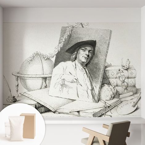 Papier peint intissé mural pour salon chambre à coucher tendance et originale - Colle incluse gratuite Portrait artistique 152x104 cm (1/5)