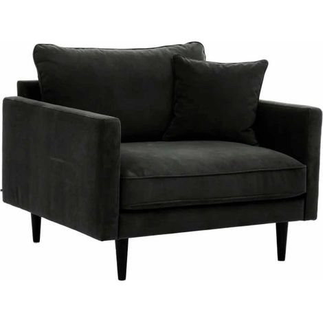 Fauteuil XL Velours "Candice" 110cm Vert Kaki (1/5)