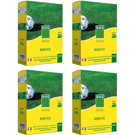 Gazon Kikuyu BHS , 100m² , 4 boites de 300grs - 1.2 kgs