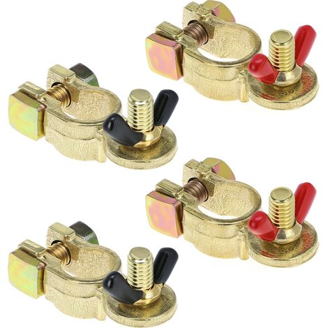 Cosse Batterie, Bornes en Laiton, Connecteurs de Batterie avec Écrou à Oreilles, pour automobile, moto, bateau (1/5)