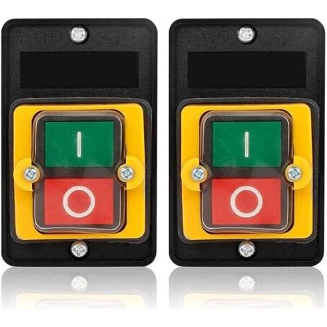 2 Stück Drucktastenschalter AC220V/380V 10A Wasserdichter Drucktastenschalter EIN/AUS Drucktaste Wird für mechanische Geräte, Textilmaschinen verwendet