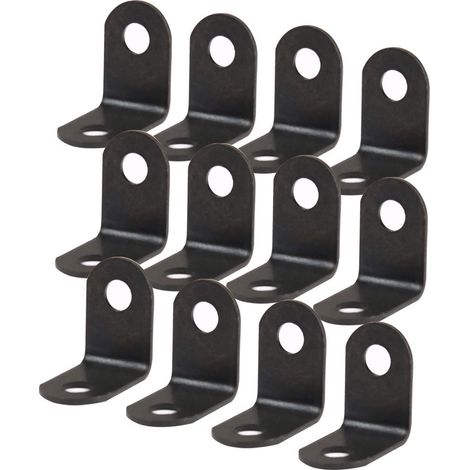 12 pièces porte-bagages en métal 12x12mm noir L-förmige rechtwinklige Klammern Eckenschutz (1/5)