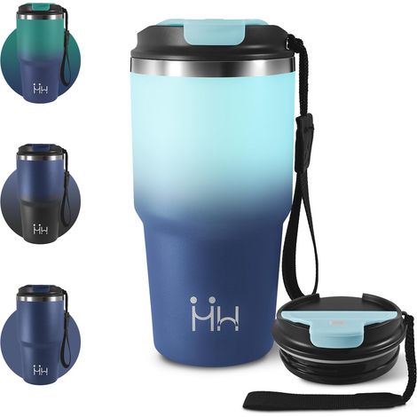 Tasse Isotherme 600ml, Tasse Isolante en Acier Inoxydable, Étanche et Réutilisable, Mug avec Couvercle, sans BPA, Idéale pour Enfant, Adulte, Randonnée, Cyclisme, les Filles, Camping (1/5)