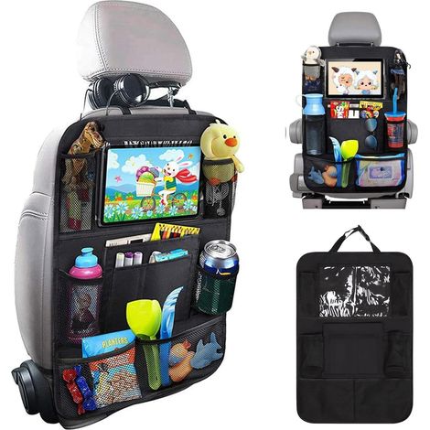 2 PCS Car Accessories Enfan Protection de Dossier de Voiture Enfants Protege siege voiture avec 10 Poches rangement Voiture (1/5)